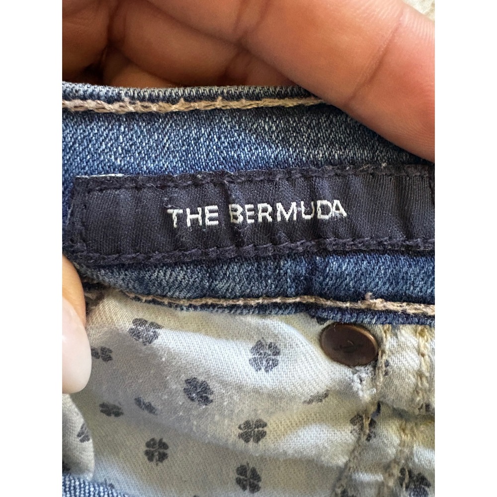 Lucky Brand The Bermuda Denim Shorts Blue Medium Wash Cuffed Women Size 4 27 - Picture 6 of 6
